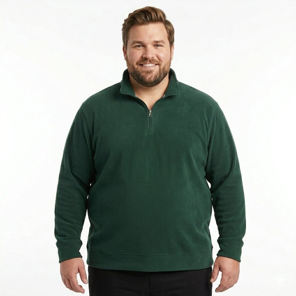 CROFT&BARROW BRAND Easy Care Sueded Fleece Pullover Hunter Green - XXL  NWT